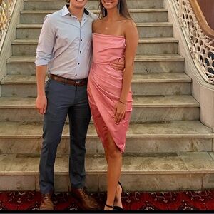 Pink strapless dress